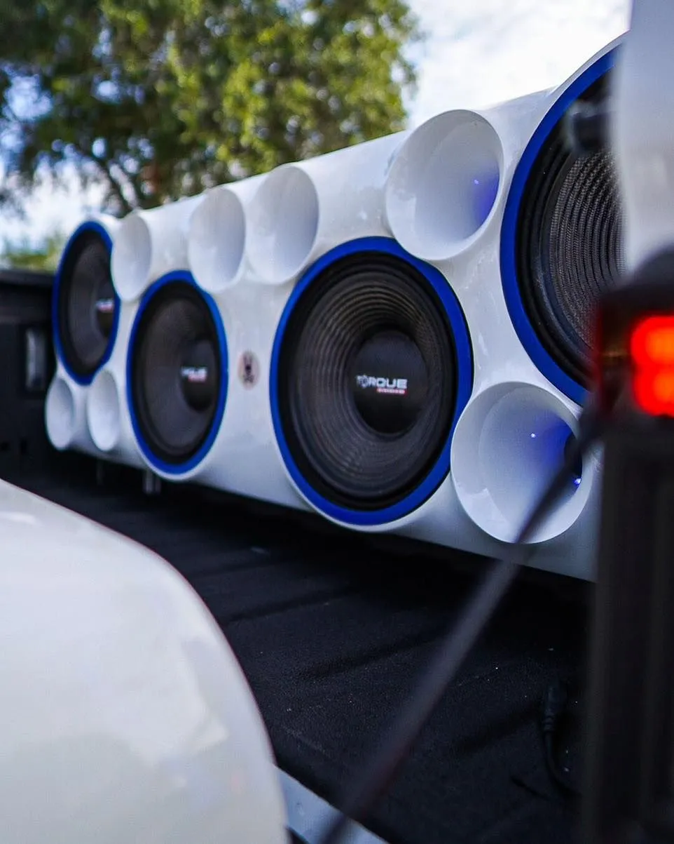 Custom fiberglass speaker enclosure for car audio system